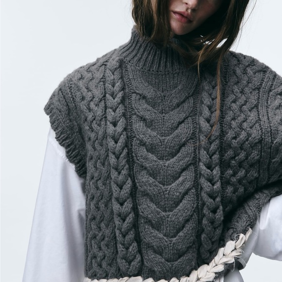 Zara braided knit vest - Picture 4 of 9
